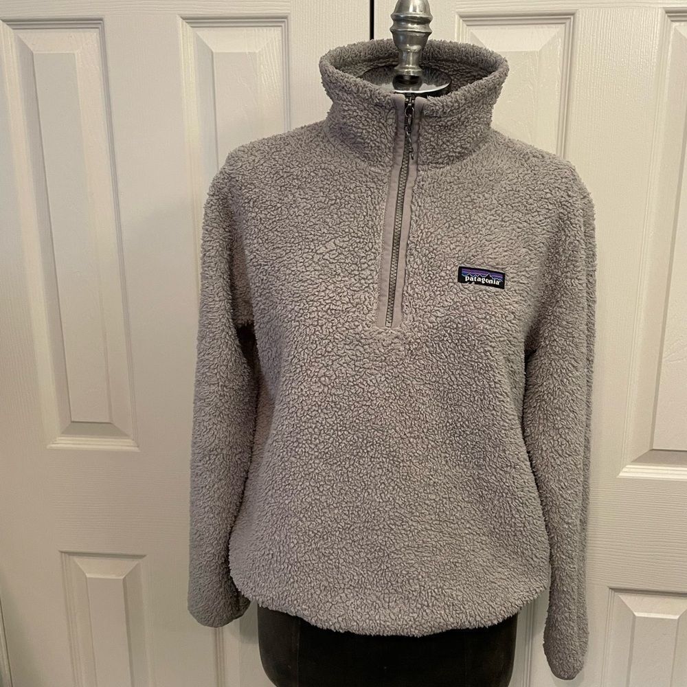 Patagonia Pale Gray 1/4 Zip Sherpa Pullover Size Small